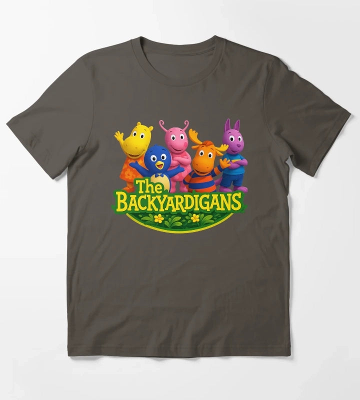 The Backyardigans Retro Cartoon Friends Vintage Kids TV Show Fan Art T-Shirt Dark Grey