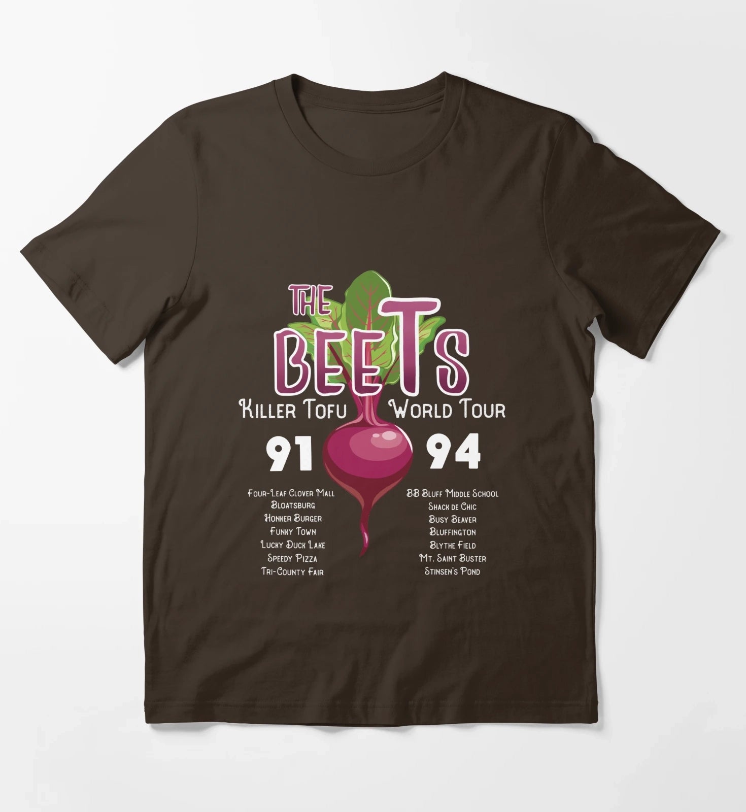 The Beets Killer Tofu World Tour T-Shirt Brown