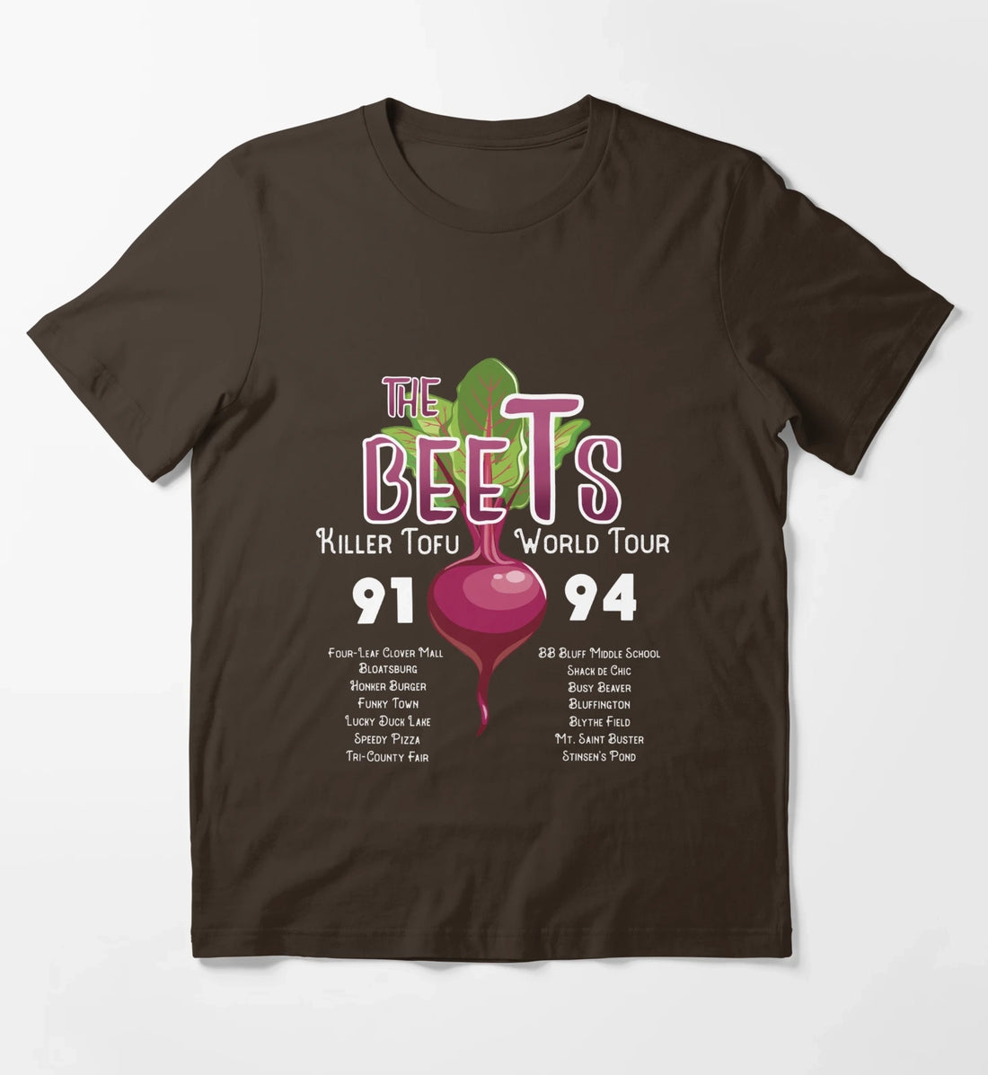 The Beets Killer Tofu World Tour T-Shirt Brown