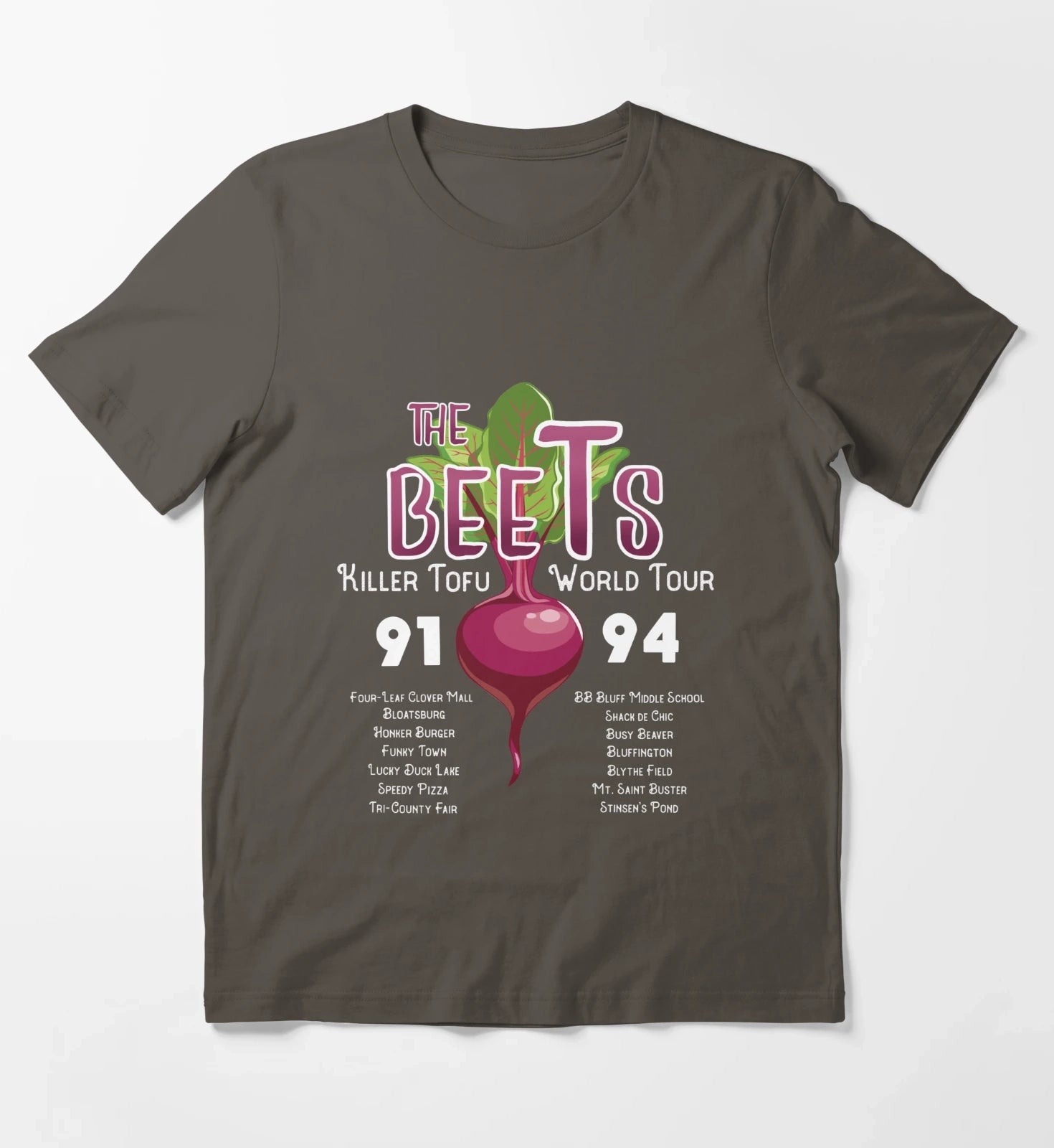 The Beets Killer Tofu World Tour T-Shirt Dark Grey