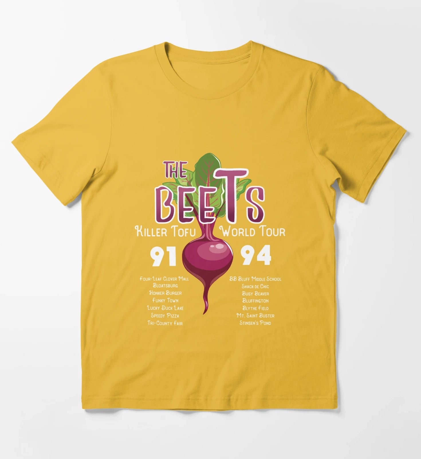 The Beets Killer Tofu World Tour T-Shirt Yellow