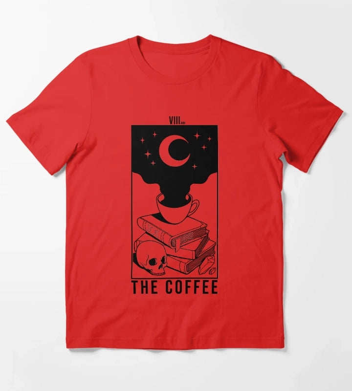 The Coffee white T-Shirt Red