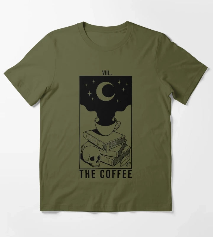 The Coffee white T-Shirt Olive Green