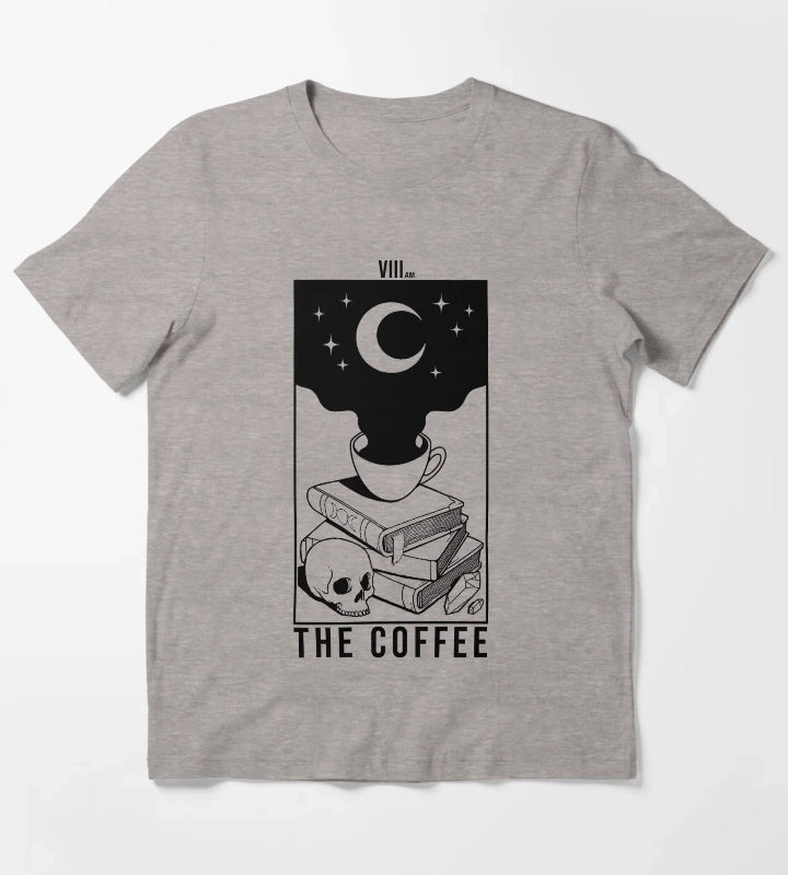 The Coffee white T-Shirt Heather Grey