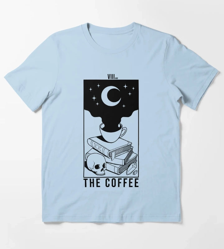 The Coffee white T-Shirt Sky Blue