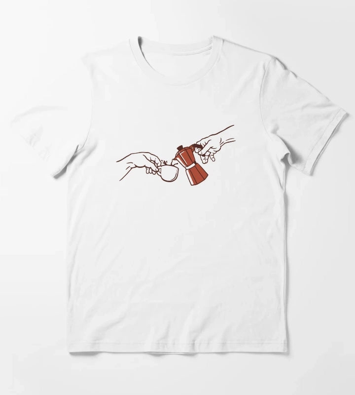 The Creation of Coffee Classic Art Barista T-Shirt White