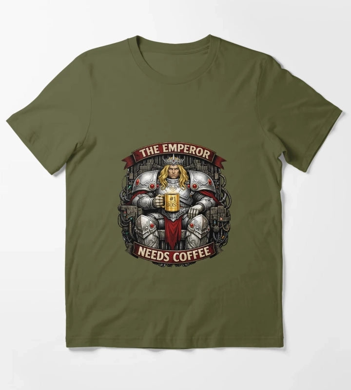 The Emperor Needs Coffee T-Shirt Olive Green