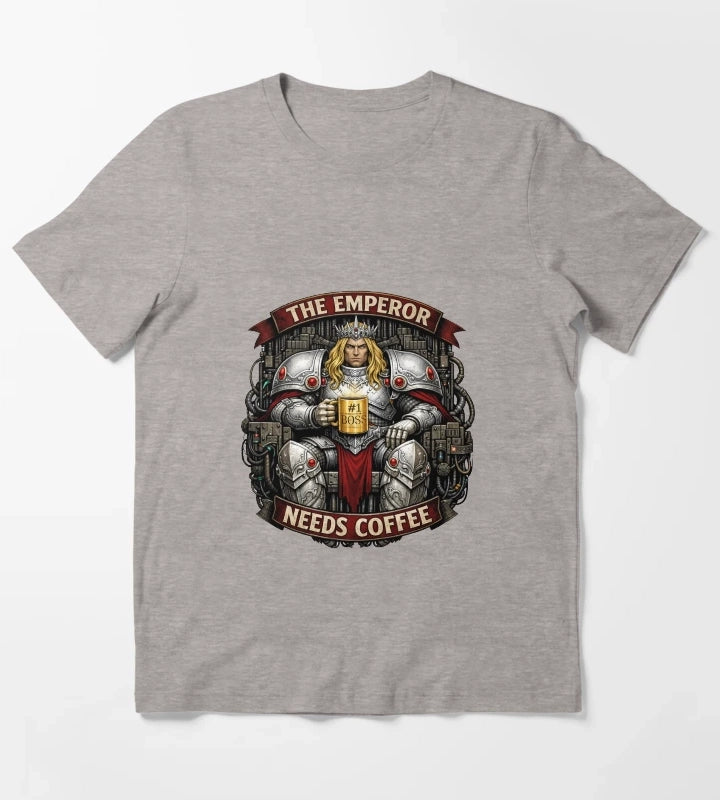 The Emperor Needs Coffee T-Shirt Heather Grey
