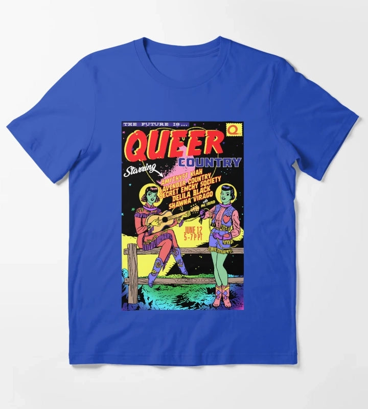 The Future is Queer Country Space Cowgirls Edition T-Shirt Blue
