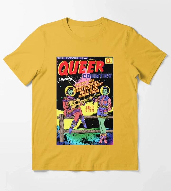 The Future is Queer Country Space Cowgirls Edition T-Shirt Yellow