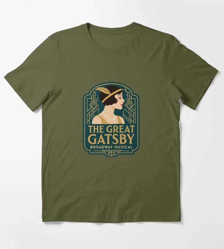 The Great Gatsby Daisy Buchanan Jordan Baker Broadway Musical Sticker T-Shirt Olive Green