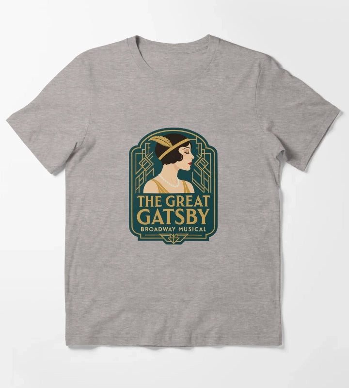 The Great Gatsby Daisy Buchanan Jordan Baker Broadway Musical Sticker T-Shirt Heather Grey