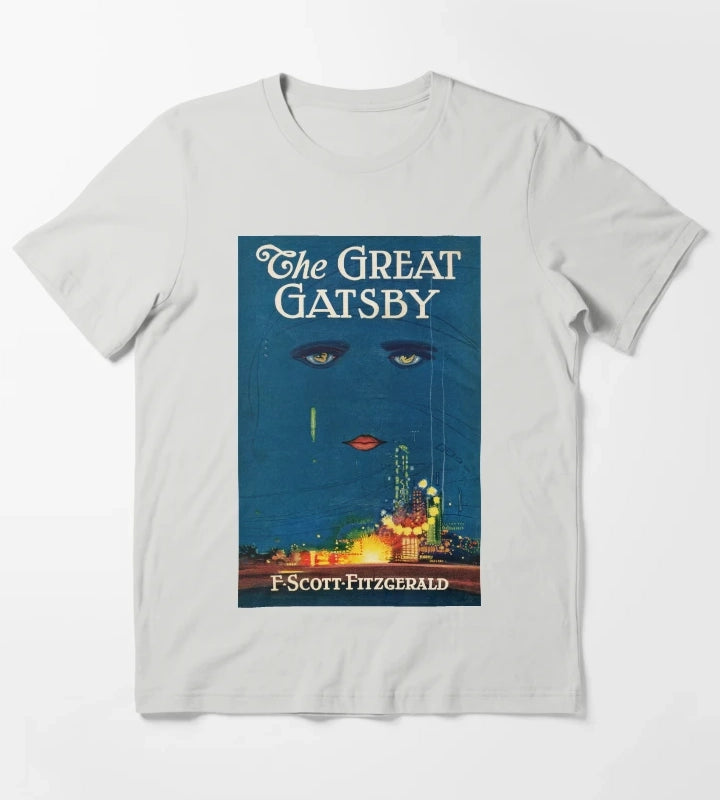 The Great Gatsby Vintage Book Cover T-Shirt Light Grey