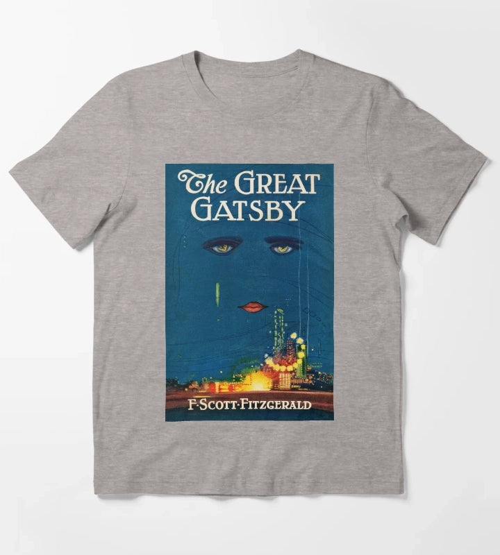 The Great Gatsby Vintage Book Cover T-Shirt Heather Grey