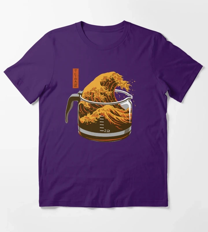 The Great Wave of Caffeine T-Shirt Purple
