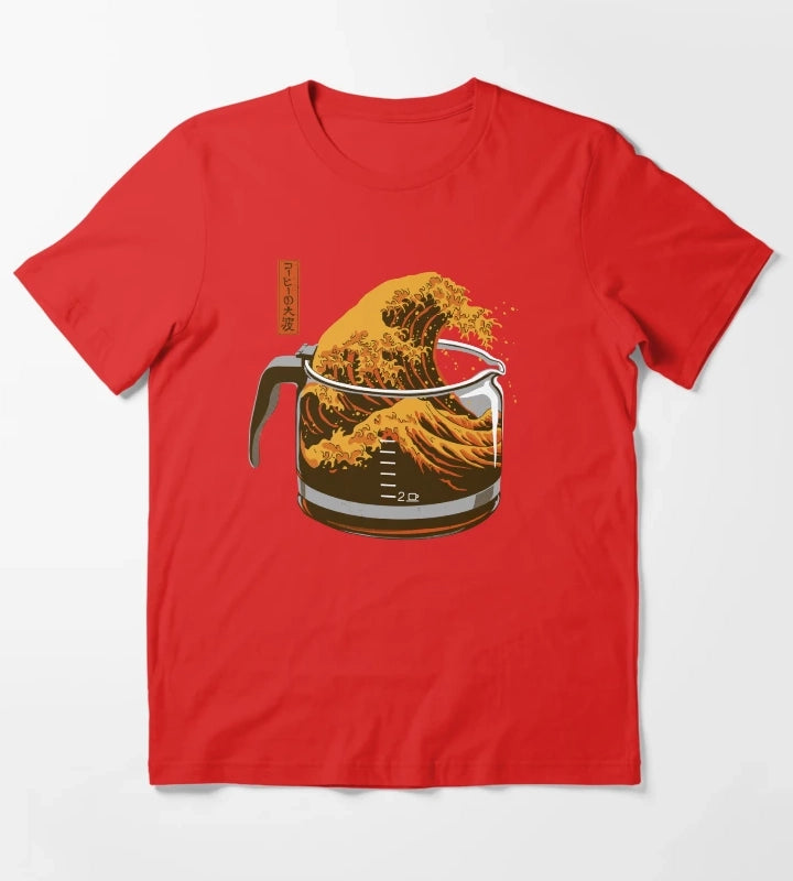 The Great Wave of Caffeine T-Shirt Red