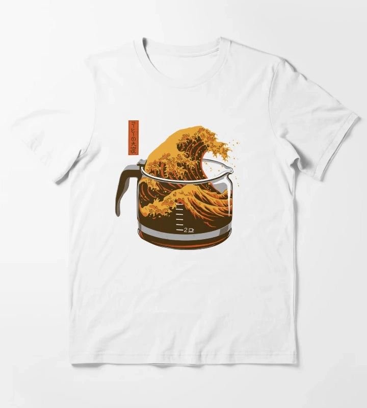 The Great Wave of Caffeine T-Shirt White