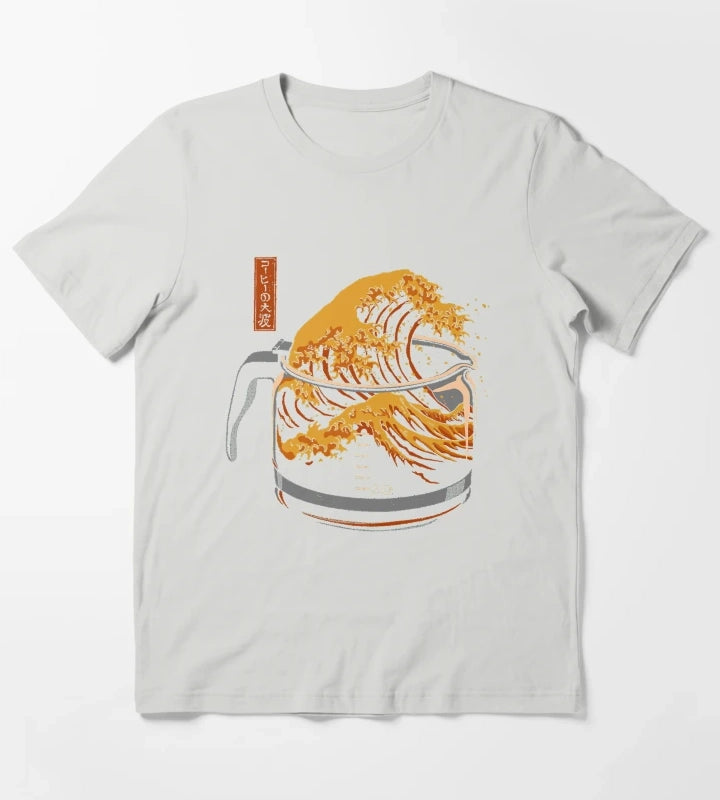 The Great Wave of Coffee Active T-Shirt Light Grey