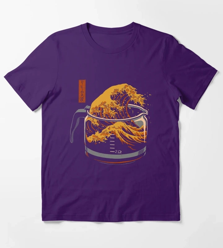 The Great Wave of Coffee Active T-Shirt Purple