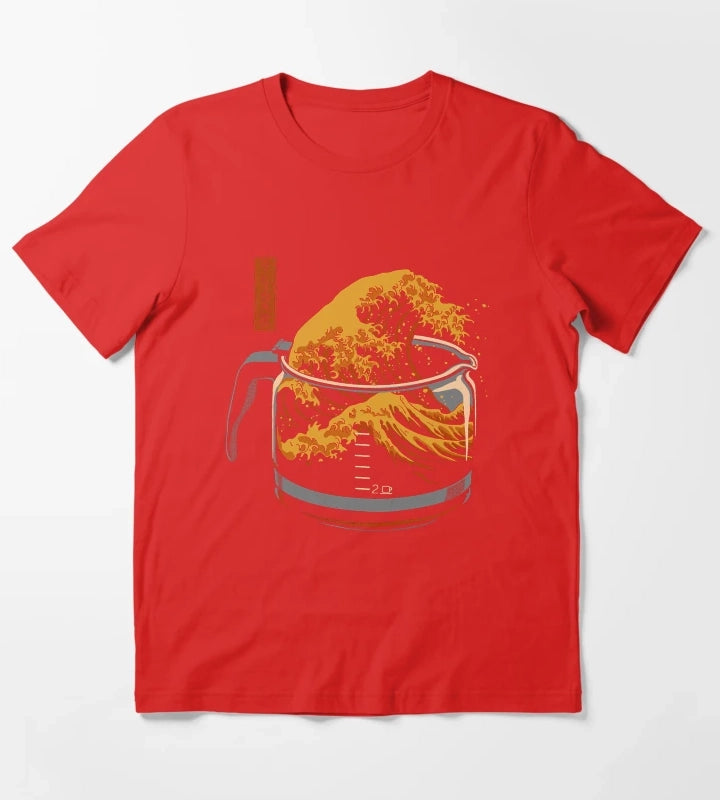 The Great Wave of Coffee Active T-Shirt Red