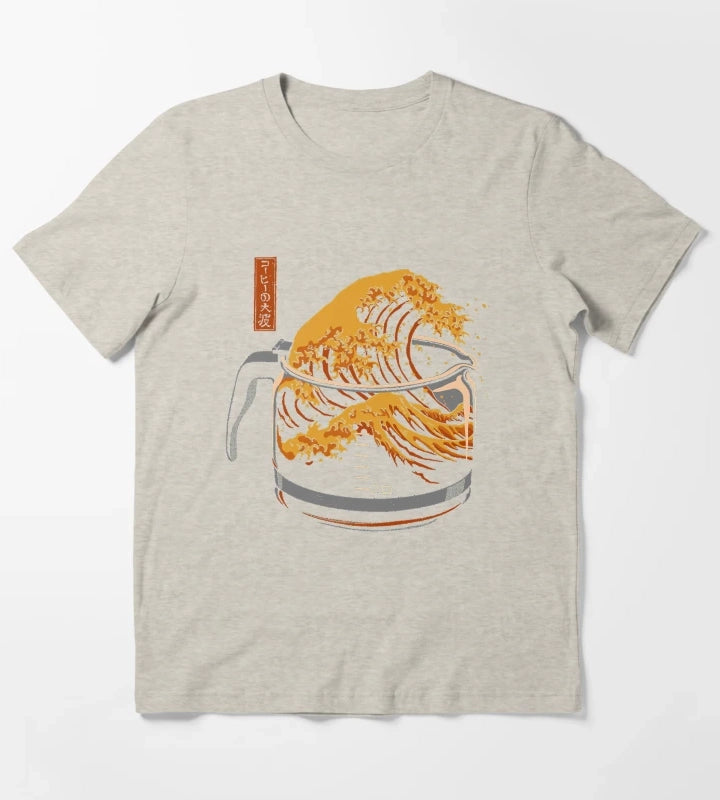 The Great Wave of Coffee Active T-Shirt Cream