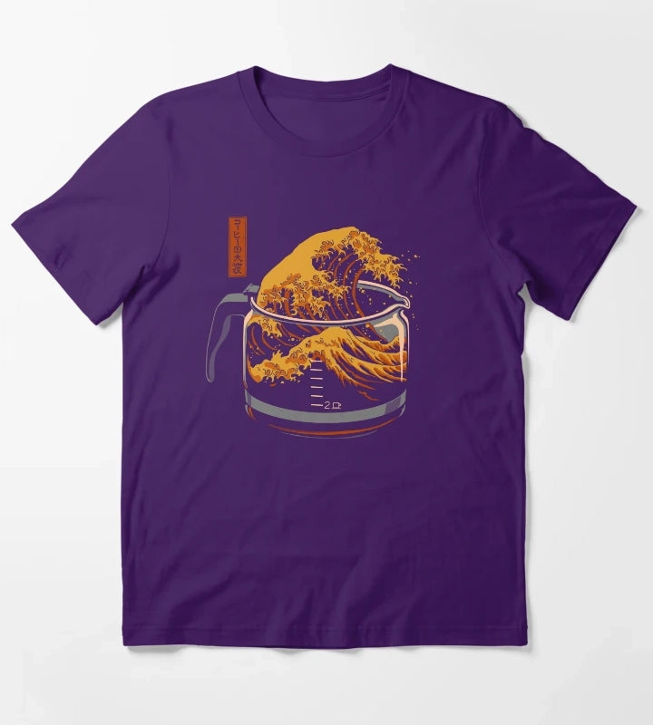 The Great Wave of Coffee T-Shirt Purple