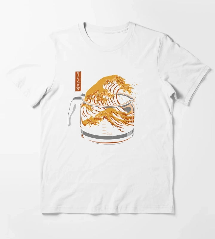 The Great Wave of Coffee T-Shirt White