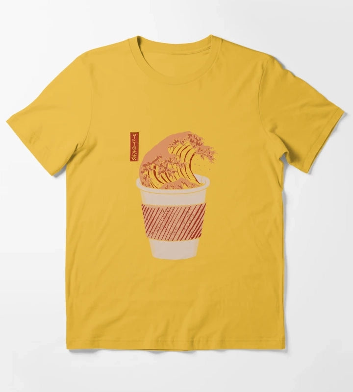 The Great Wave of Coffee to go T-Shirt Yellow