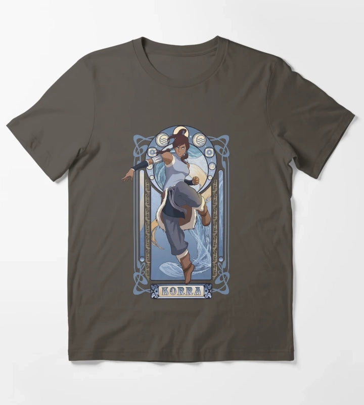 The Legend Of Korra Elemental Korra Art Nouveau Poster T-Shirt Dark Grey