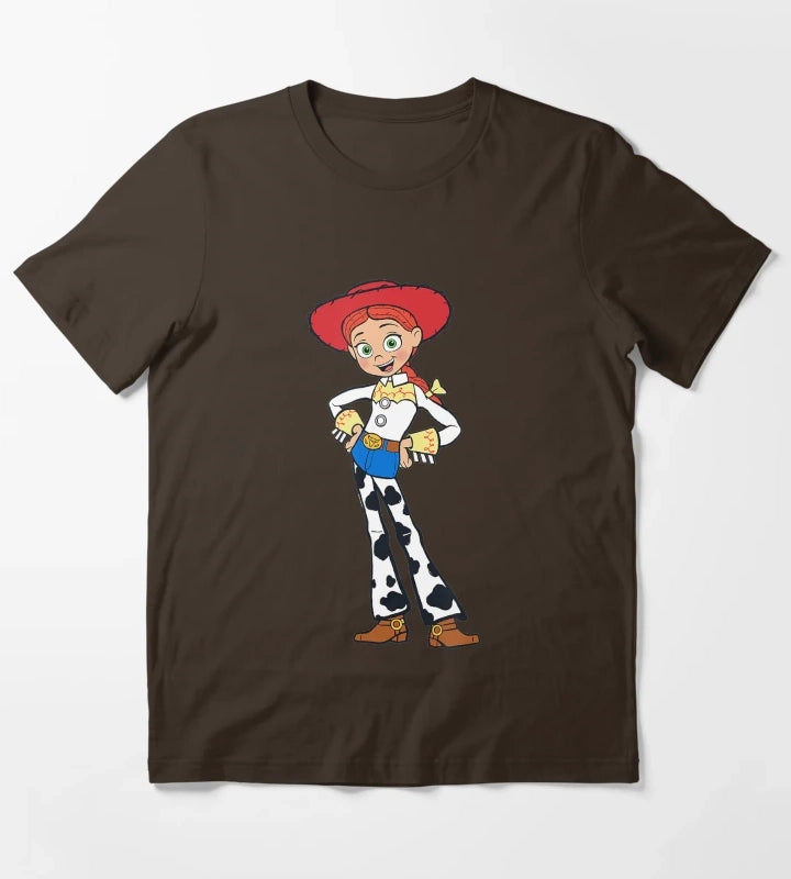 The Little Toy Girl Story for Cowgirl Graphics T-Shirt Brown