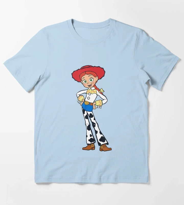 The Little Toy Girl Story for Cowgirl Graphics T-Shirt Sky Blue