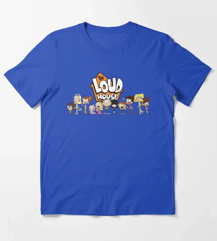 The Loud House Cast In A Row Logo T-Shirt Blue