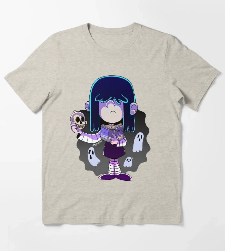 The Loud House Lucy Loud with Spell book and Skull T-Shirt Cream