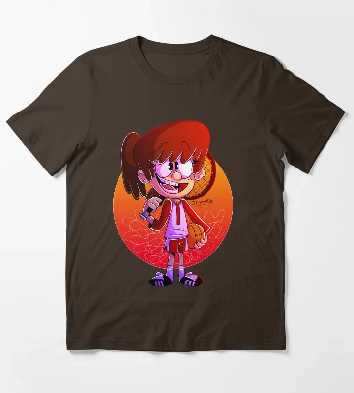 The Loud House Lynn Loud with Sports Stuff T-Shirt Brown