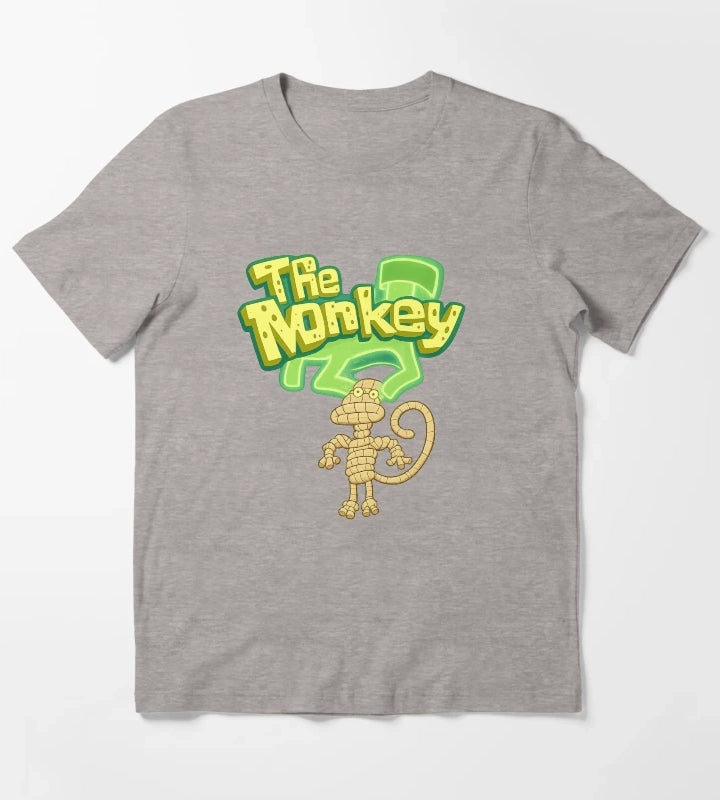 The Monkey SpongeBob Deep Cut T-Shirt Heather Grey
