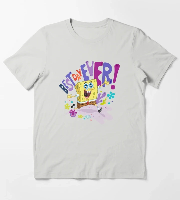 The SpongeBob SquarePants Movie Best Day Ever T-Shirt Light Grey