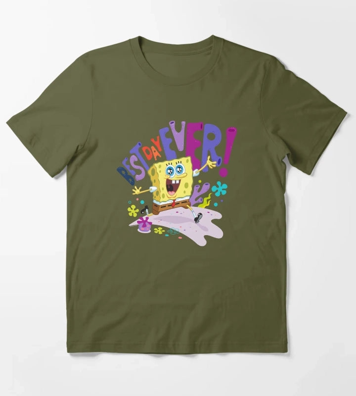 The SpongeBob SquarePants Movie Best Day Ever T-Shirt Olive Green