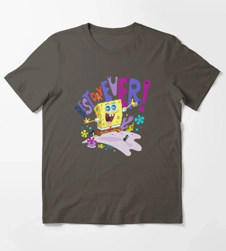 The SpongeBob SquarePants Movie Best Day Ever T-Shirt Dark Grey