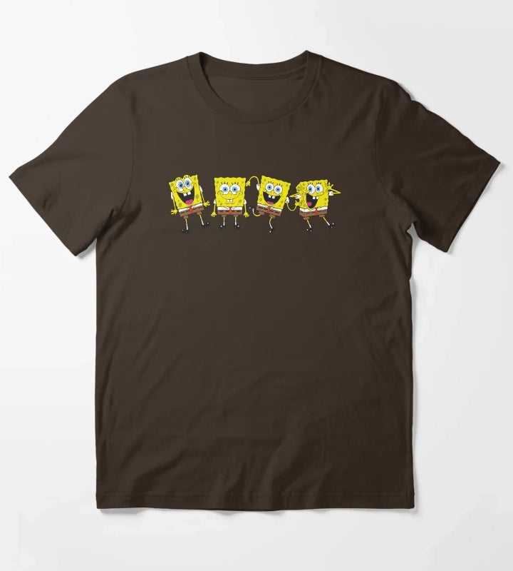 The SpongeBob SquarePants Movie Four Wacky SpongeBob Faces T-Shirt Brown