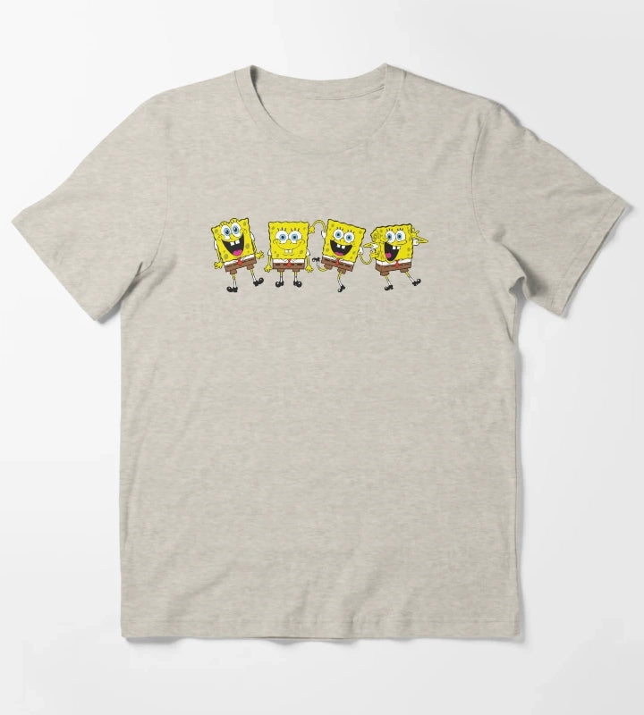 The SpongeBob SquarePants Movie Four Wacky SpongeBob Faces T-Shirt Cream