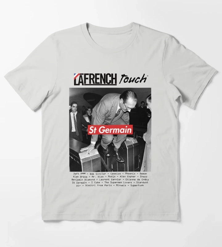 The Tourist St Germain MODEL of The French Touch Jacques Chirac St Germain original HD DESIGN T-Shirt Light Grey