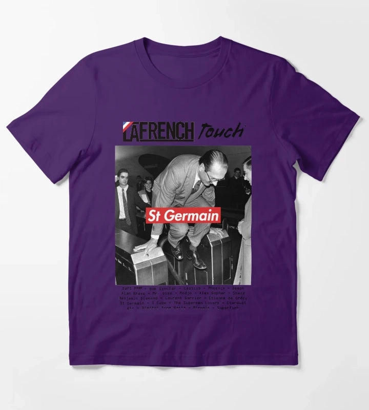 The Tourist St Germain MODEL of The French Touch Jacques Chirac St Germain original HD DESIGN T-Shirt Purple