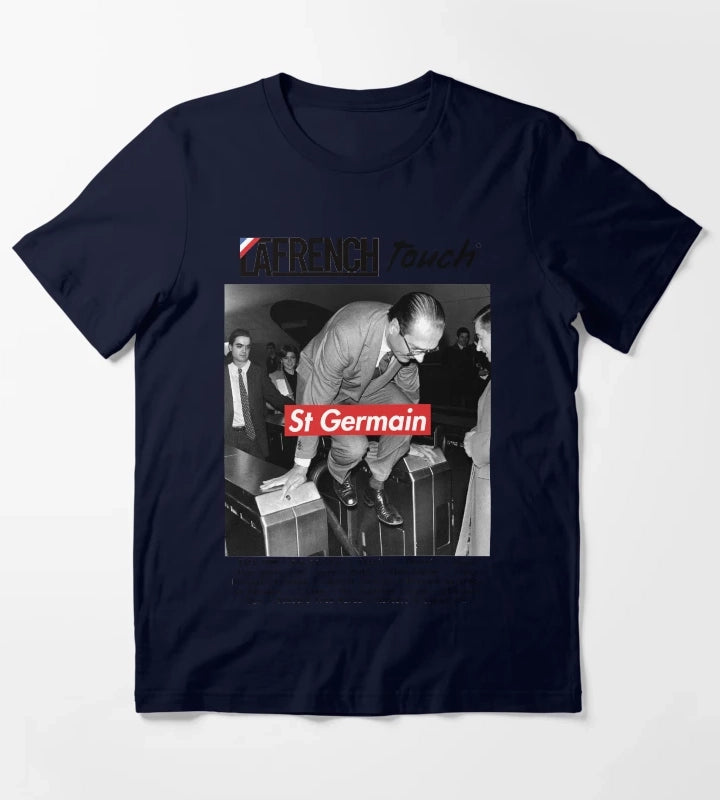 The Tourist St Germain MODEL of The French Touch Jacques Chirac St Germain original HD DESIGN T-Shirt Navy
