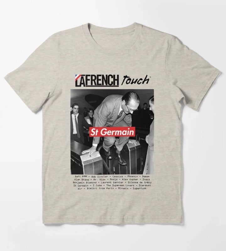 The Tourist St Germain MODEL of The French Touch Jacques Chirac St Germain original HD DESIGN T-Shirt Cream