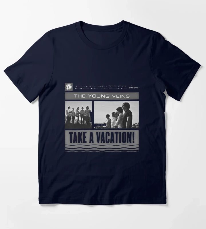 The Young Veins Album Art Black and White T-Shirt Navy