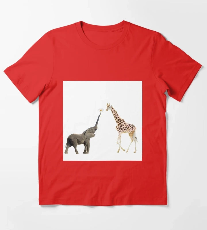 The giraffe and the elephant T-Shirt Red