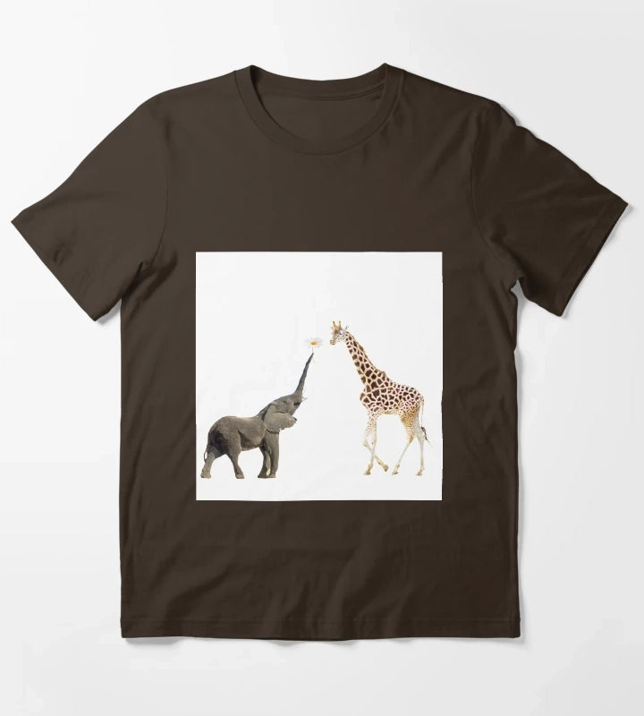 The giraffe and the elephant T-Shirt Brown