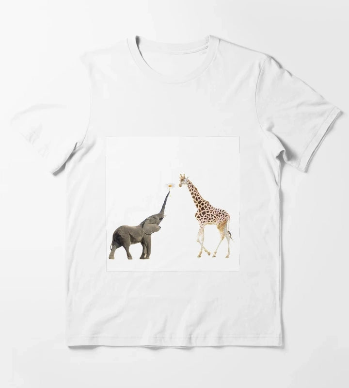 The giraffe and the elephant T-Shirt White