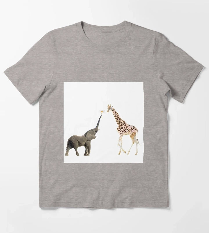 The giraffe and the elephant T-Shirt Heather Grey