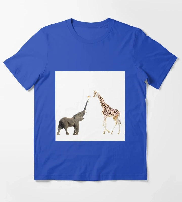 The giraffe and the elephant T-Shirt Blue